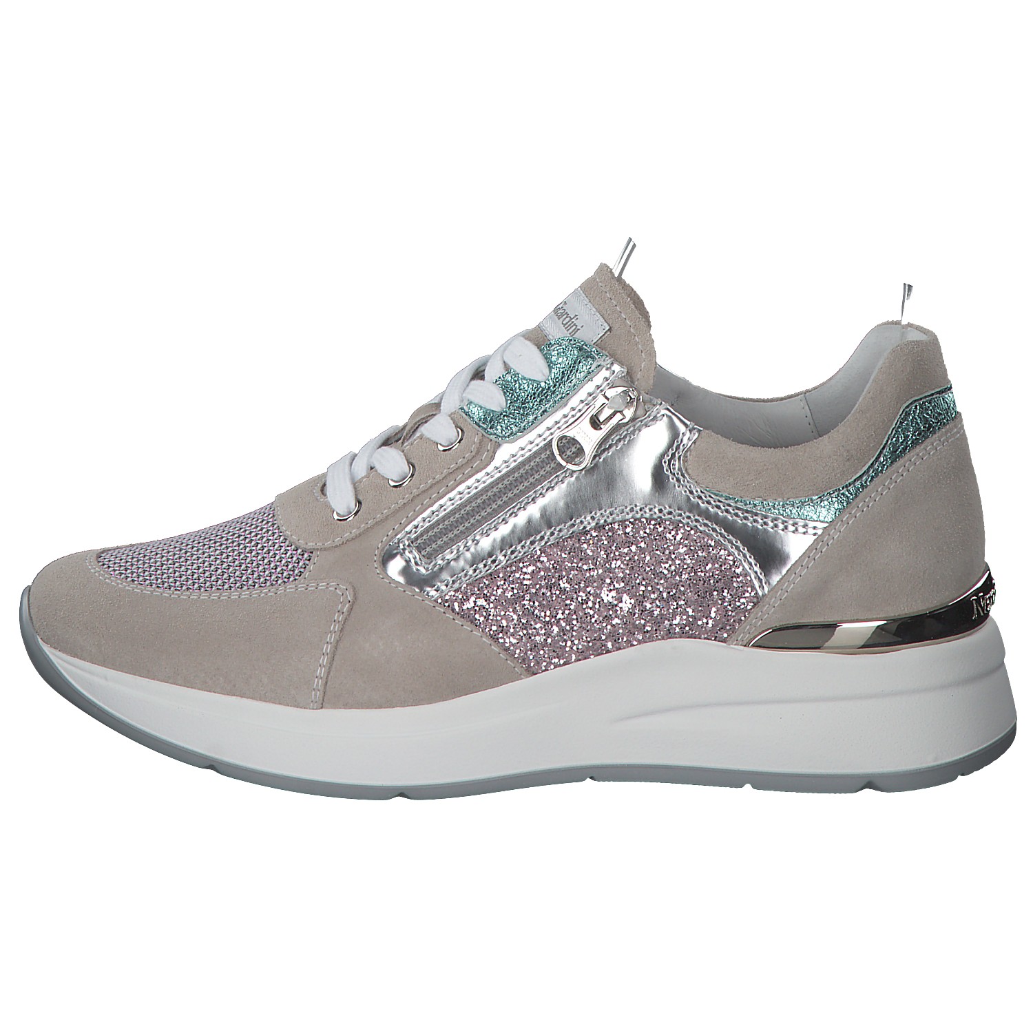 NeroGiardini E010500D, Sneakers Low, Damen, Grau (Grau/Rosa/Türkis)