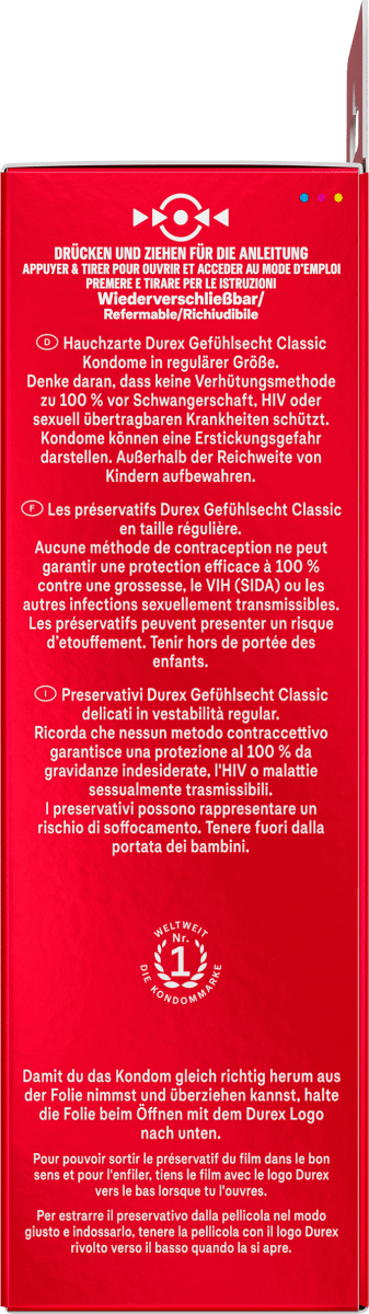 Kondome Gefühlsecht Classic, Breite 56mm, 16 St