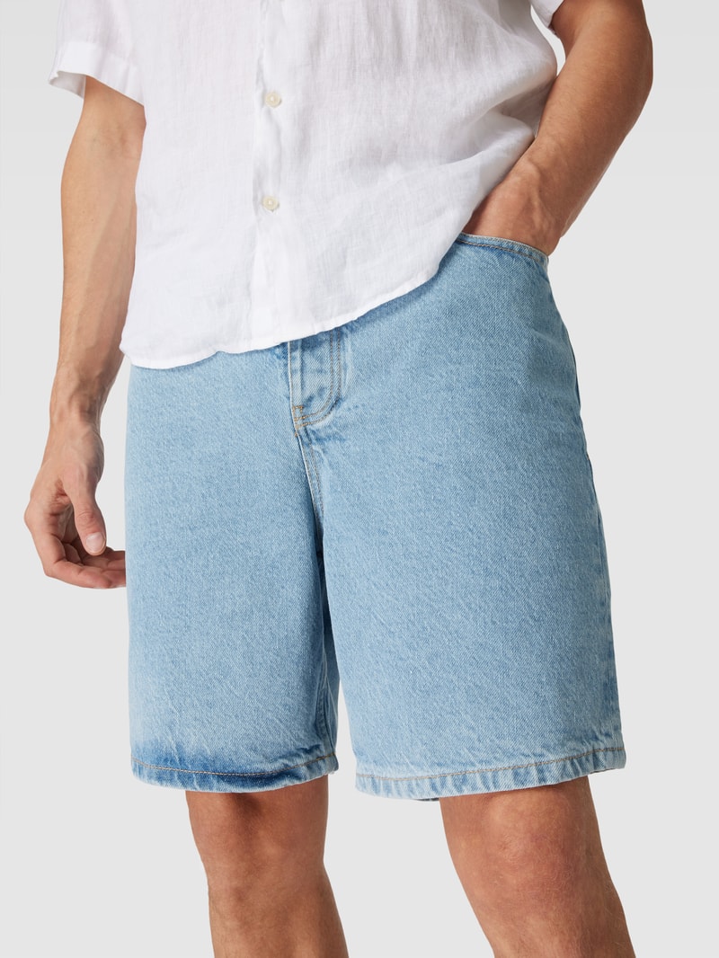 Bermudas in Denim-Optik in hellblau meliert