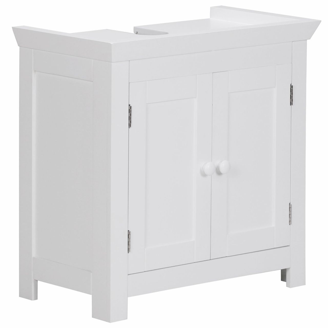 Wohnling Bad Waschbecken Unterschrank 55,5 x 57 x 30 cm 2 Türen weiß