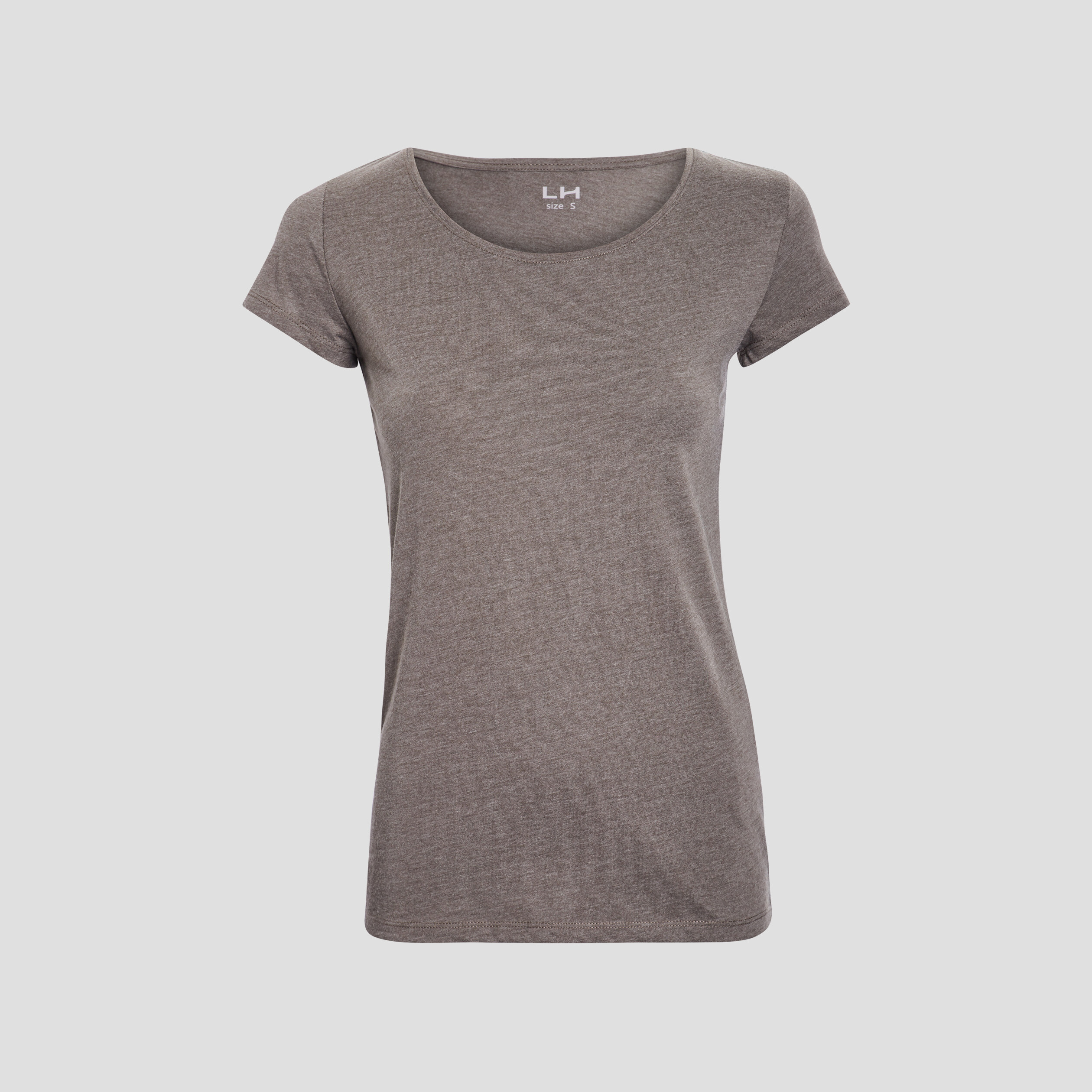 T-shirt manches courtes col rond vert kaki femme | La Halle
