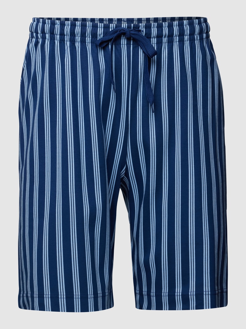 Pyjama-Shorts mit Streifenmuster in marineblau