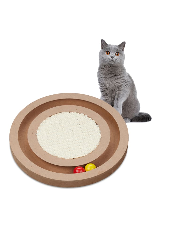 relaxdays Katzen Kratzbrett in Natur - Ø 27,5 cm günstig kaufen onesize