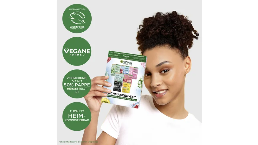 Garnier SkinActive Tuchmasken-Set Feuchtigkeits-Boost für deine Haut
