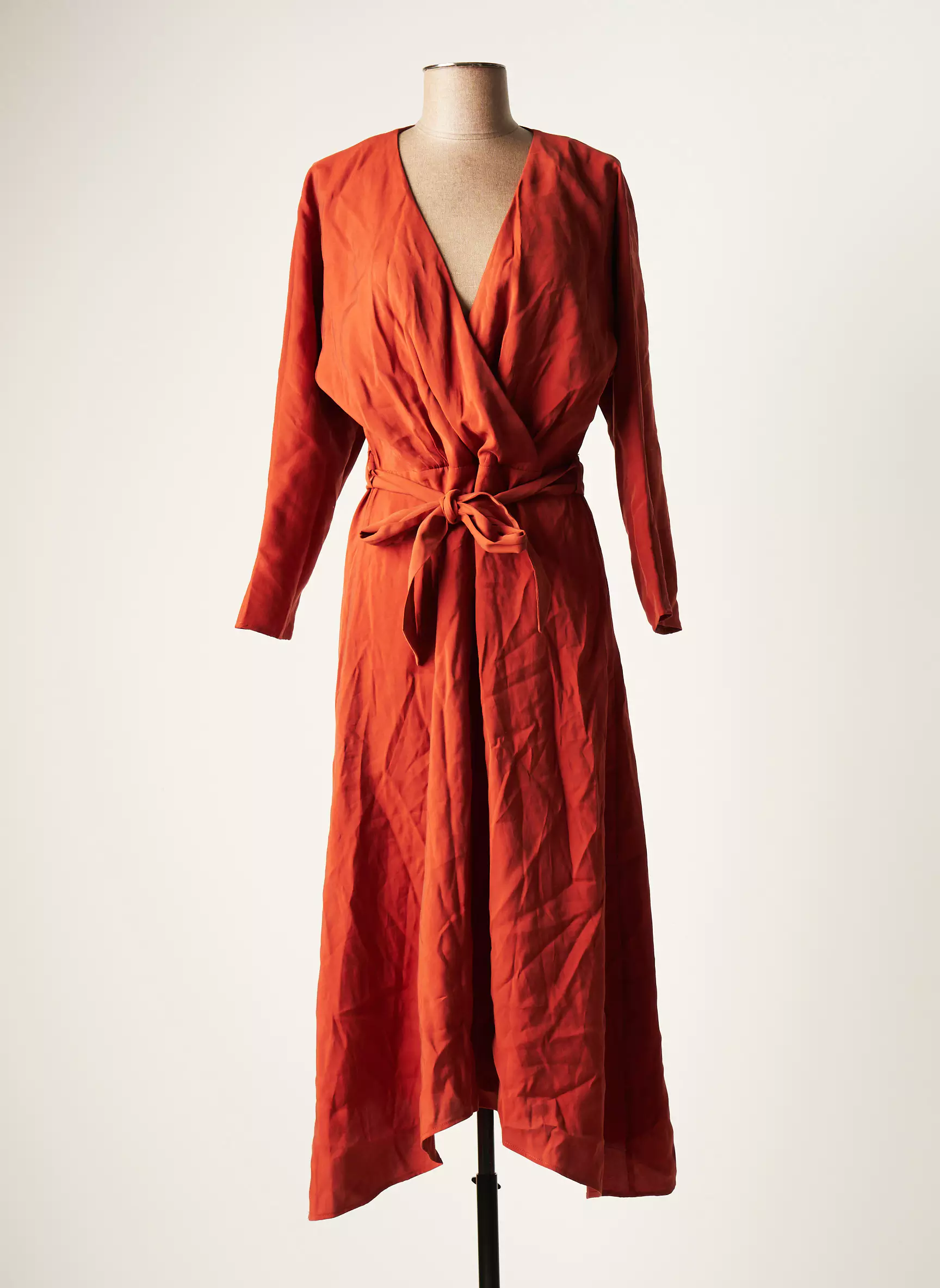 Mango Robes Longues Femme couleur orange