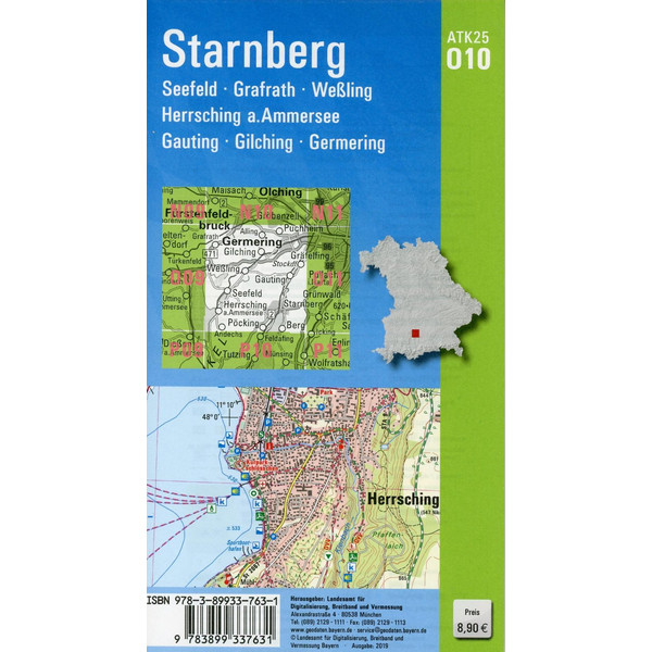 ATK25-O10 Starnberg (Amtliche Topographische Karte 1:25000) - Wanderkarte