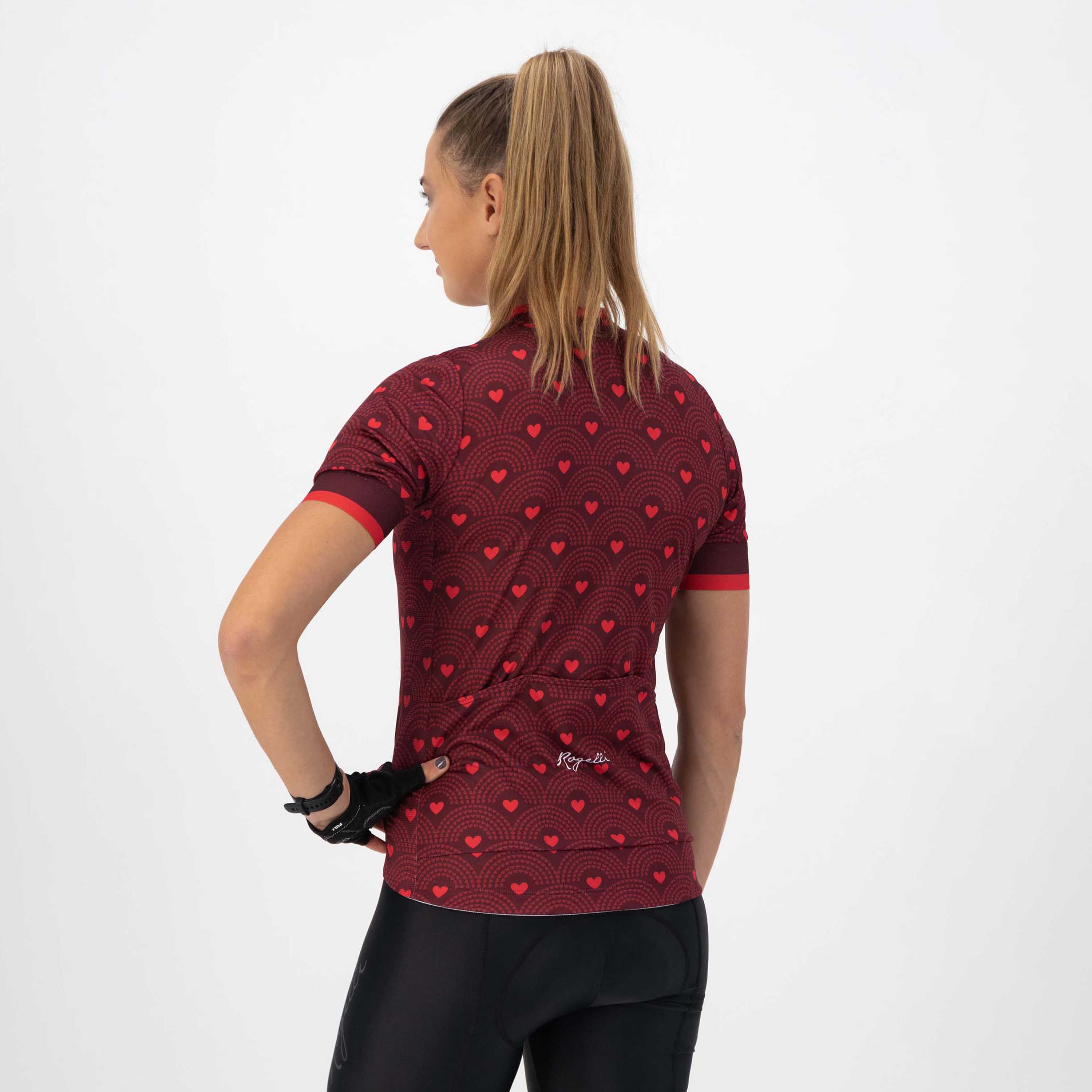 Rogelli Winter Bordeaux/Rosa Damen Radtrikot Kurzarm