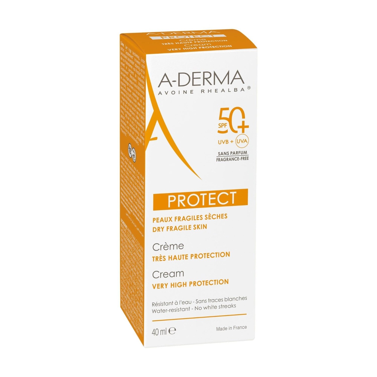 A-DERMA SPF50+ krema za sunčanje za lice bez mirisa