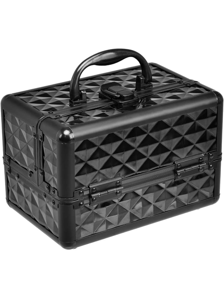COSTWAY Kosmetikkoffer mit Spiegel in Schwarz günstig kaufen 23 cm