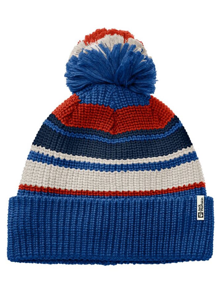 Jack Wolfskin Mütze in Blau/ Creme/ Rot günstig kaufen onesize