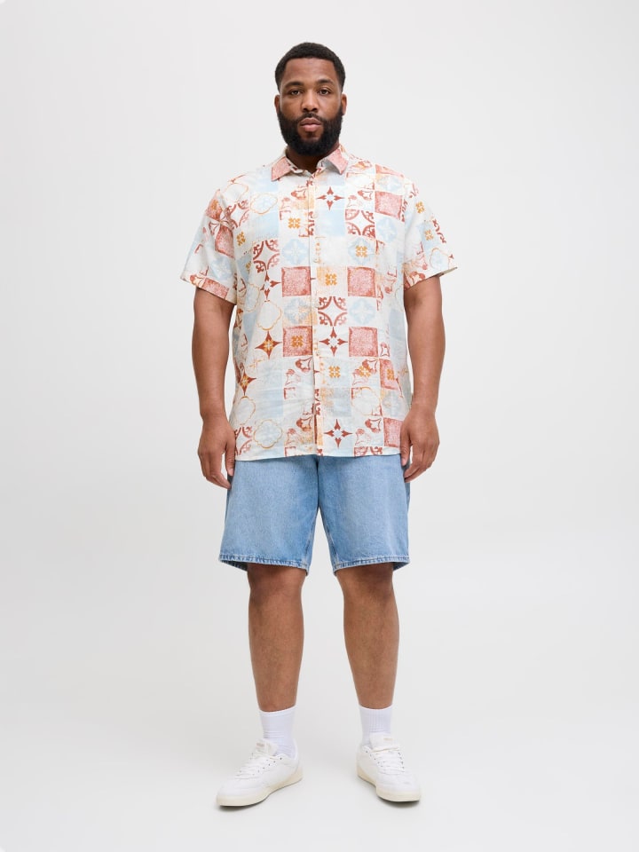 JACK & JONES PLUS Hemd in Cloud Dancer günstig kaufen