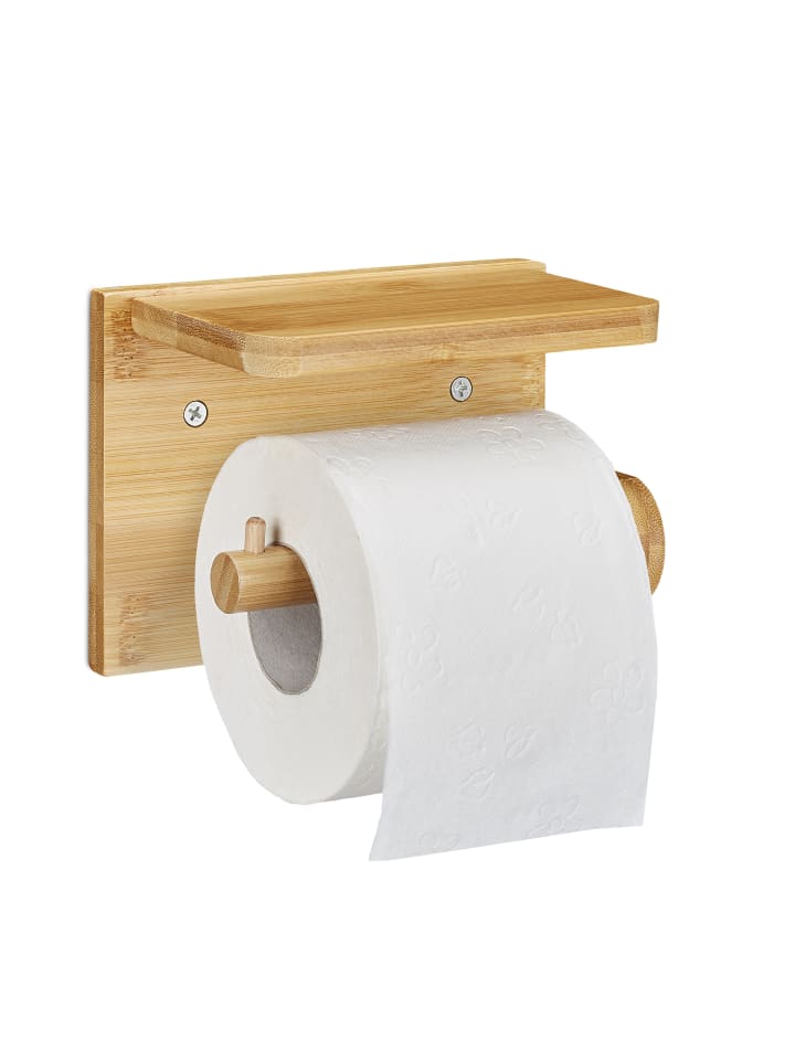 relaxdays Toilettenpapierhalter in Natur - (B)16x (H)12 x (T)10,3 cm günstig kaufen onesize