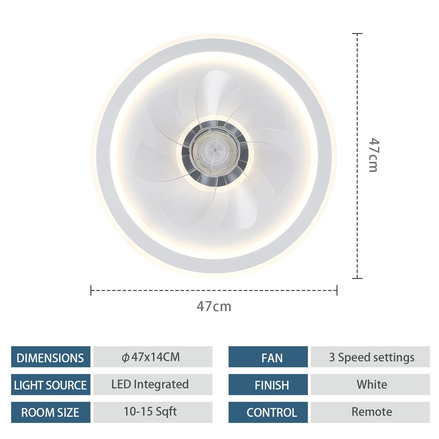 JDONG Deckenventilator mit Beleuchtung und Timer 54W Leise Deckenleuchte Ventilator Dimmbar, Einstellbare Windgeschwindigkeit für Wohnzimmer Esszimmer Schlafzimmer