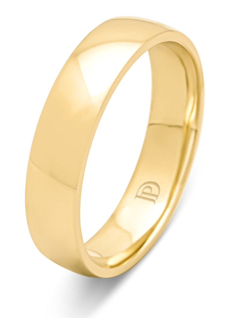 Diamond Point Yellow Gold Wedding Ring