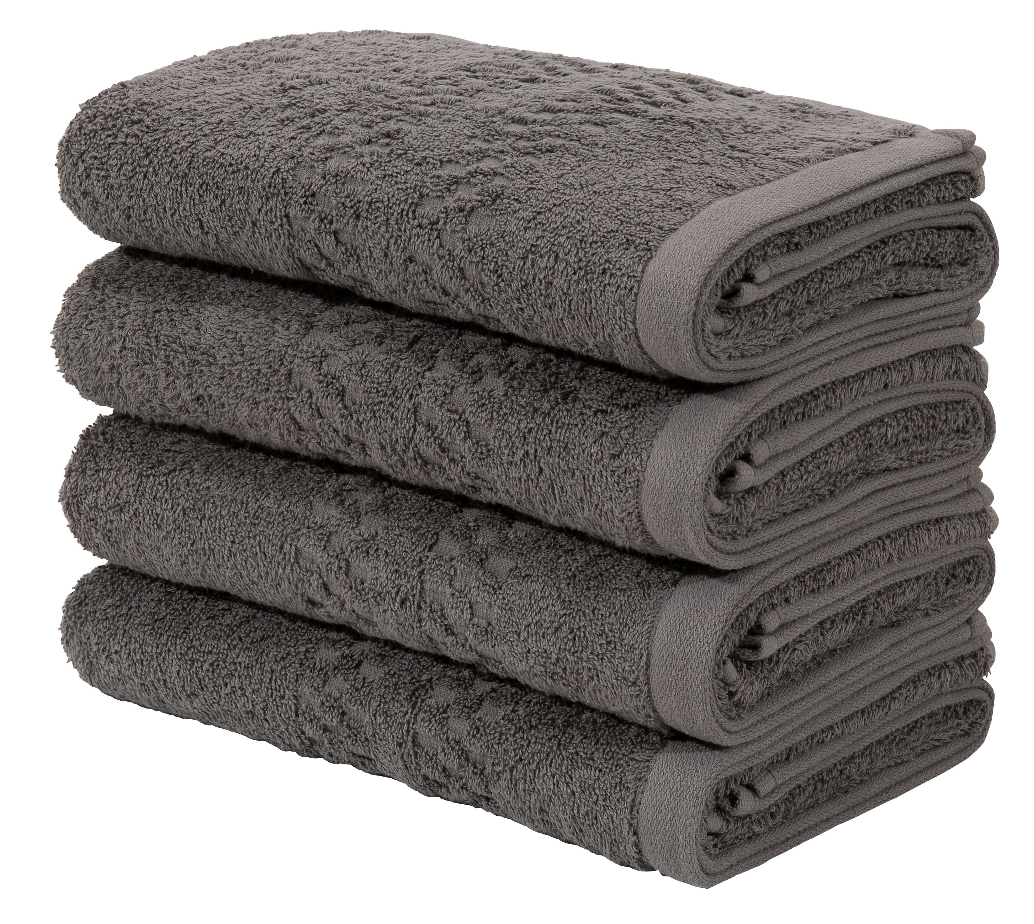Home affaire Handtuch Set Regona, Handtücher (50x100cm), flauschig und weich, Frottier, (Set, 4-tlg), Premium Handtücher mit Bordüre, Handtuch-Set, 100% Baumwolle