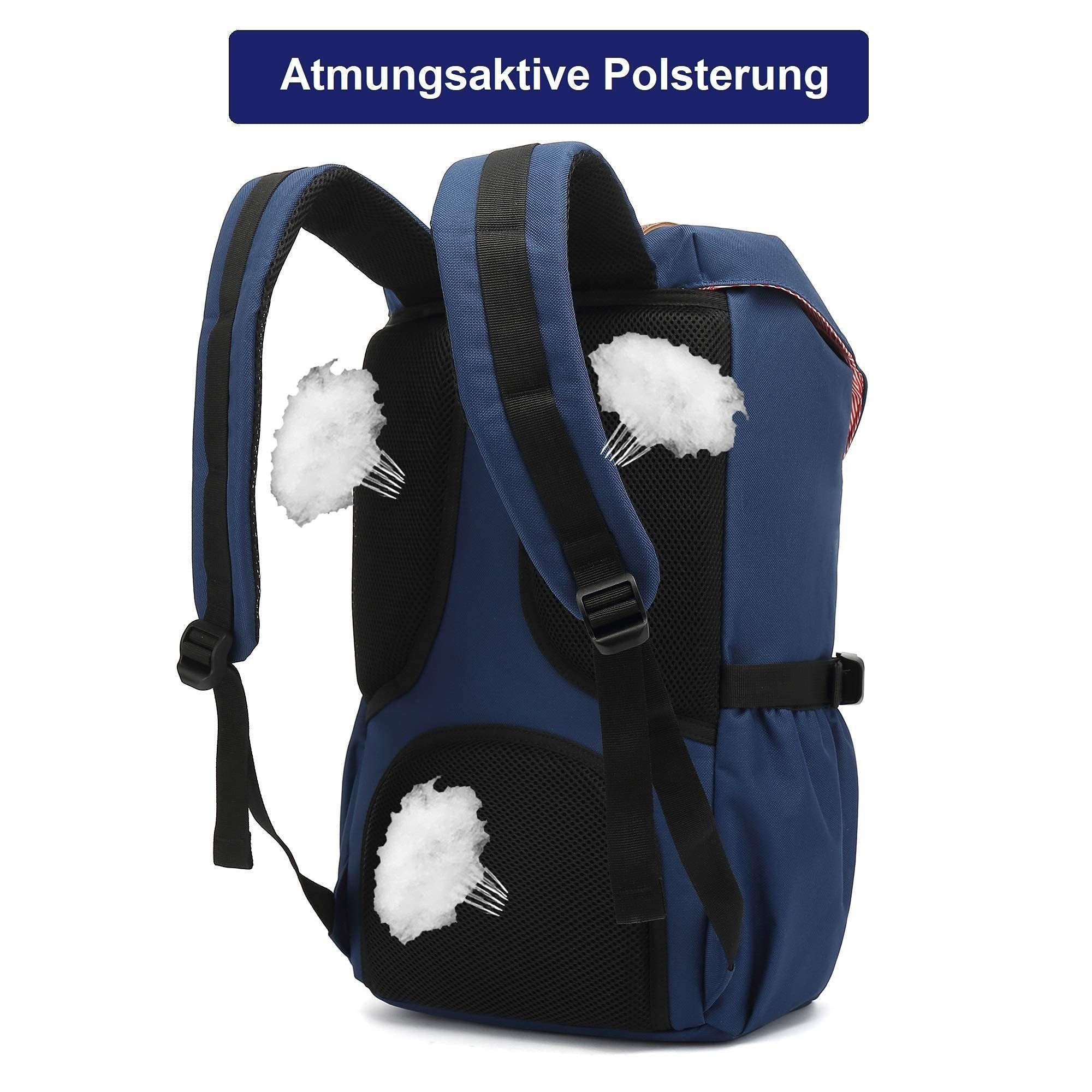 TAN.TOMI Freizeitrucksack Rucksack Groß Damen Herren Freizeitrucksack im Retro Design, mit 15