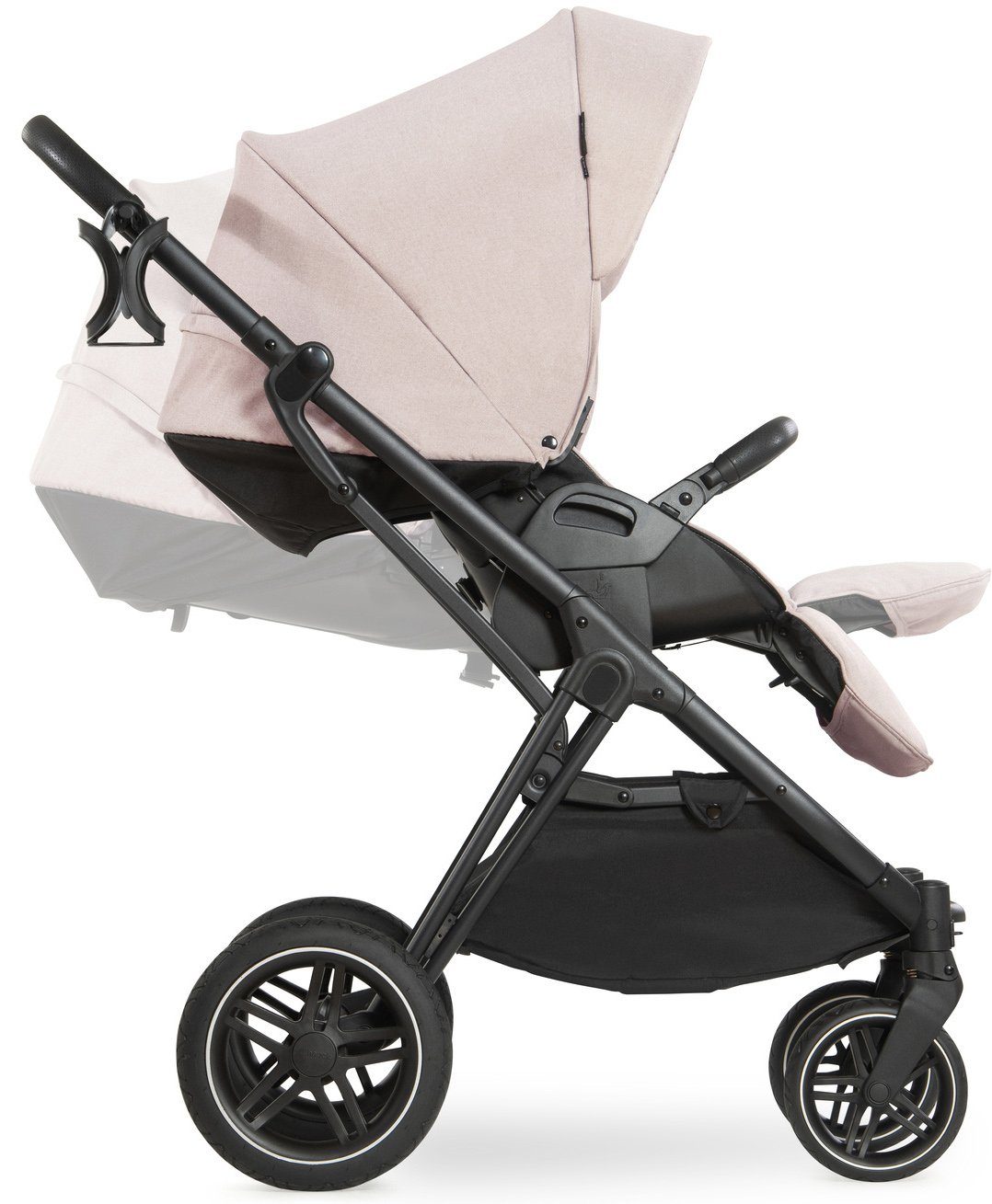 Hauck Kombi-Kinderwagen Vision X, black/beige, (3-tlg), mit Babywanne und Sportwagenaufsatz