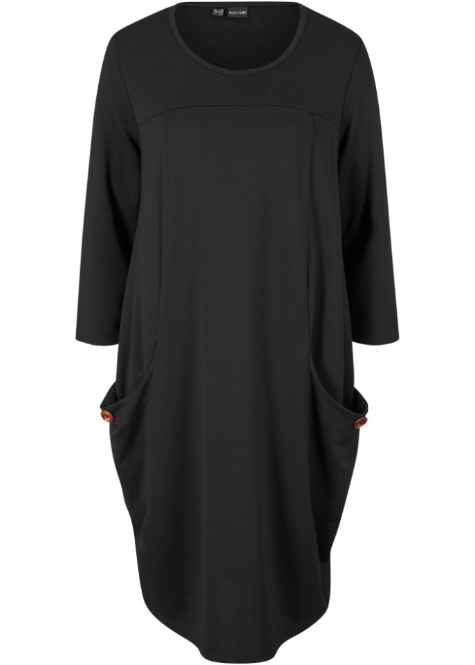 Knieumspielendes Ballonkleid mit Taschen aus Punto di Roma, 3/4 Arm