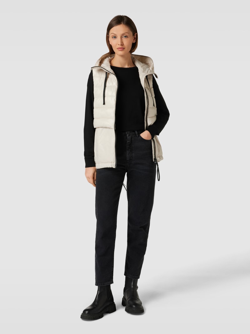 Steppweste mit Kapuze in offwhite