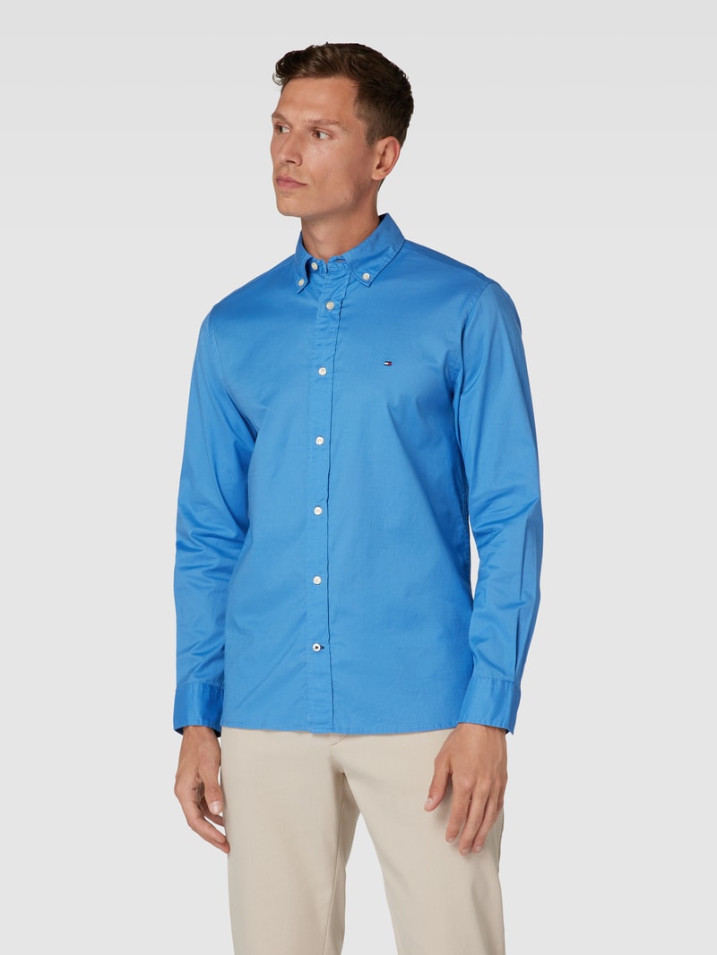 Regular Fit Freizeithemd aus Baumwolle mit Button-Down-Kragen in aqua blau