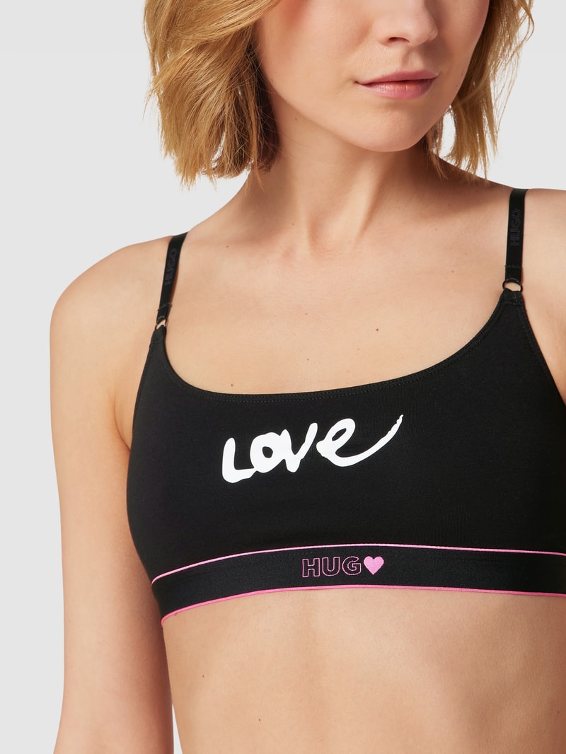 Bralette mit Statement-Print Modell 'VALENTINE' in schwarz