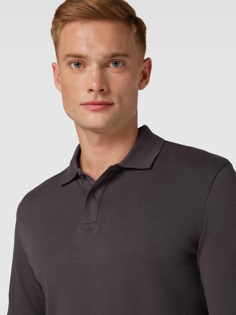 Poloshirt mit langen Ärmeln in anthrazit
