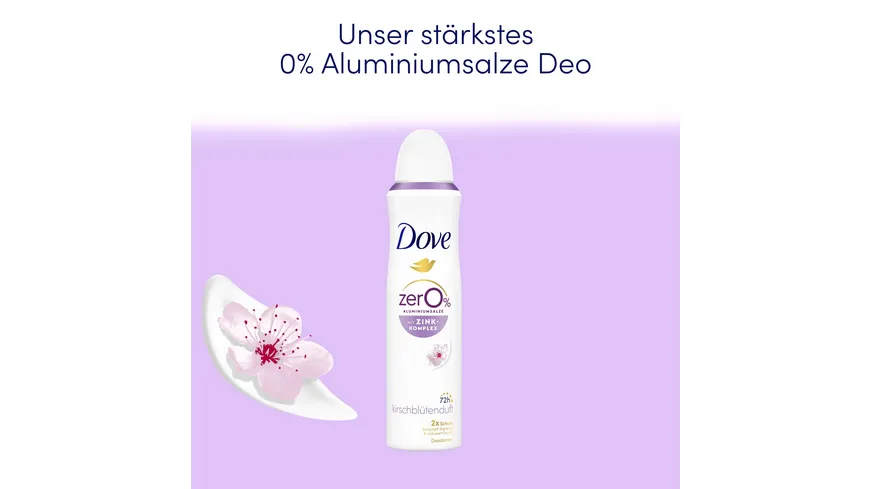 Dove Deodorant-Spray mit Zink-Komplex Kirschblütenduft  0% Aluminiumsalze 150 ml