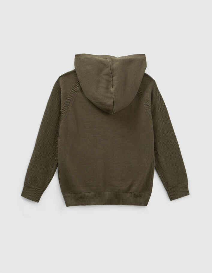 Pull kaki tricot message typo en gomme garçon