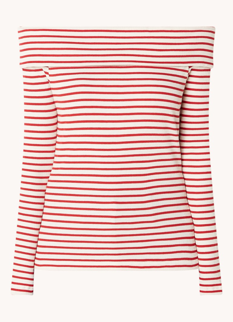 ba&sh Sissi off shoulder top with stripe print