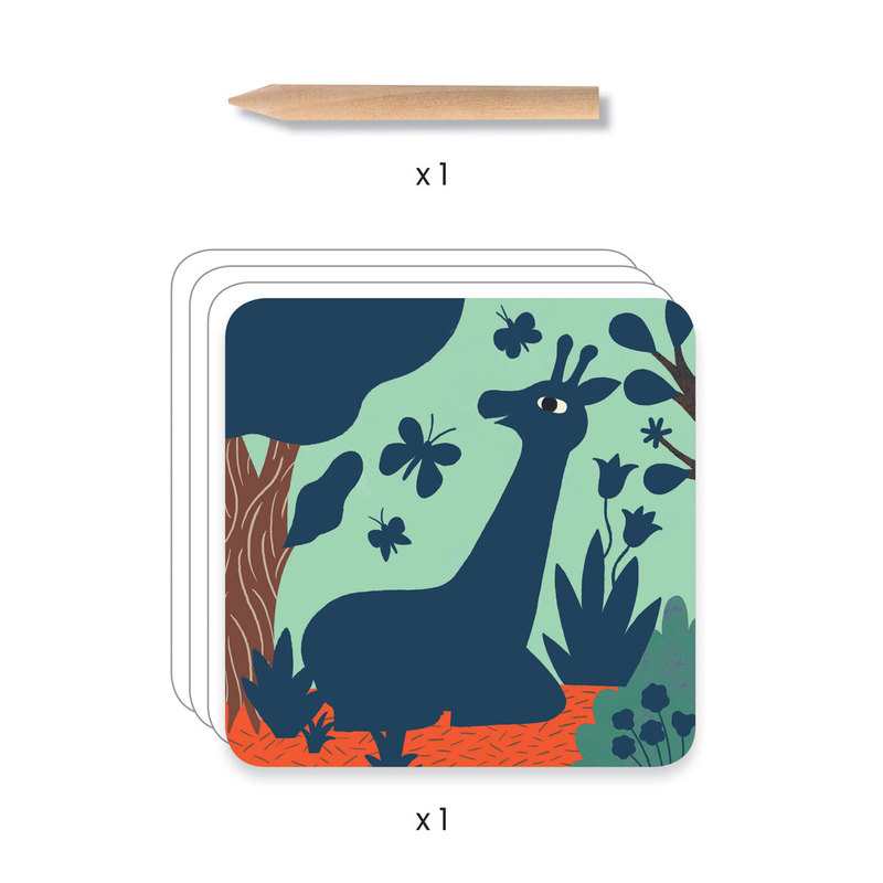 Pochette cartes à gratter Les grosses bêtes Djeco