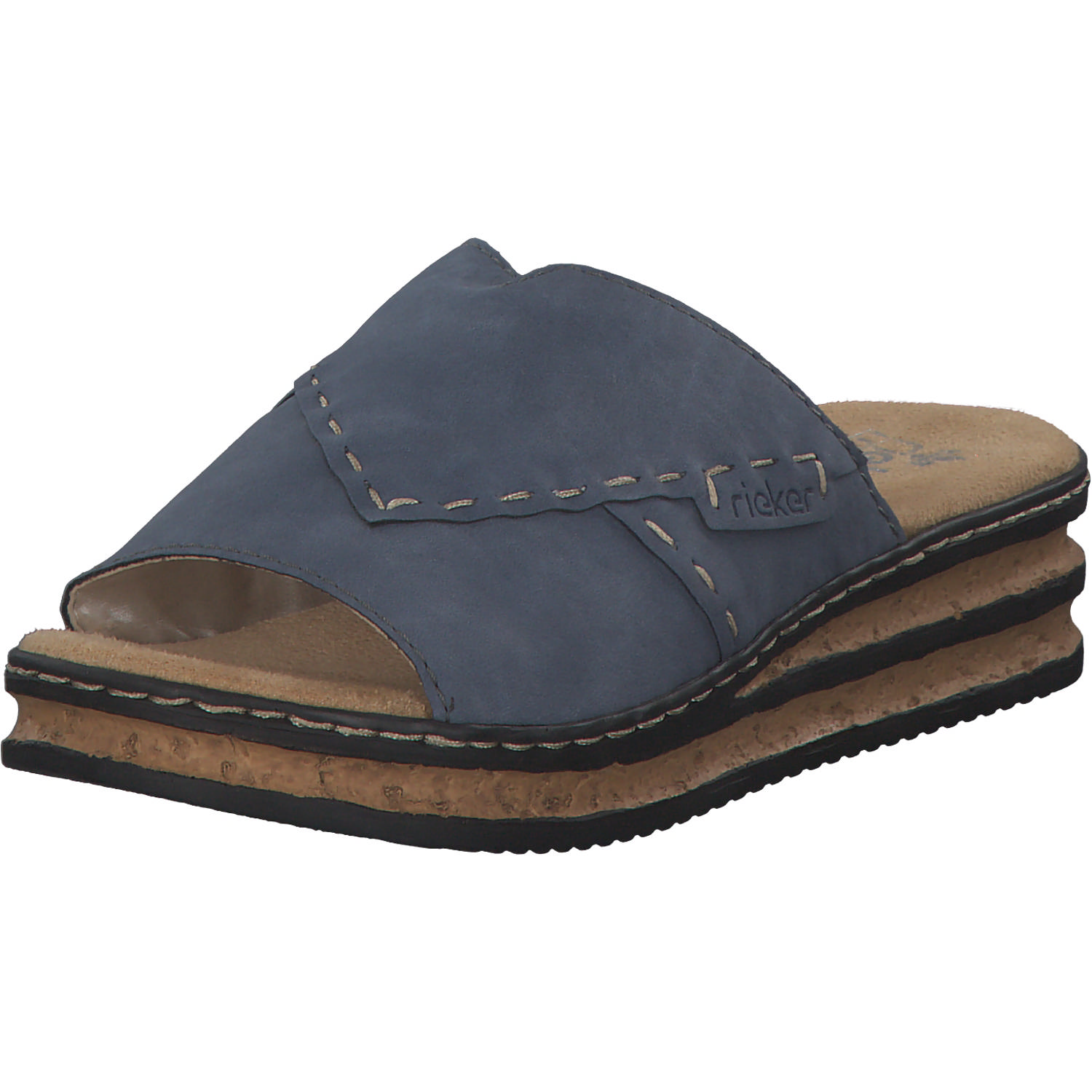 Rieker 62987, Plateau-Pantoletten, Damen, lightblue