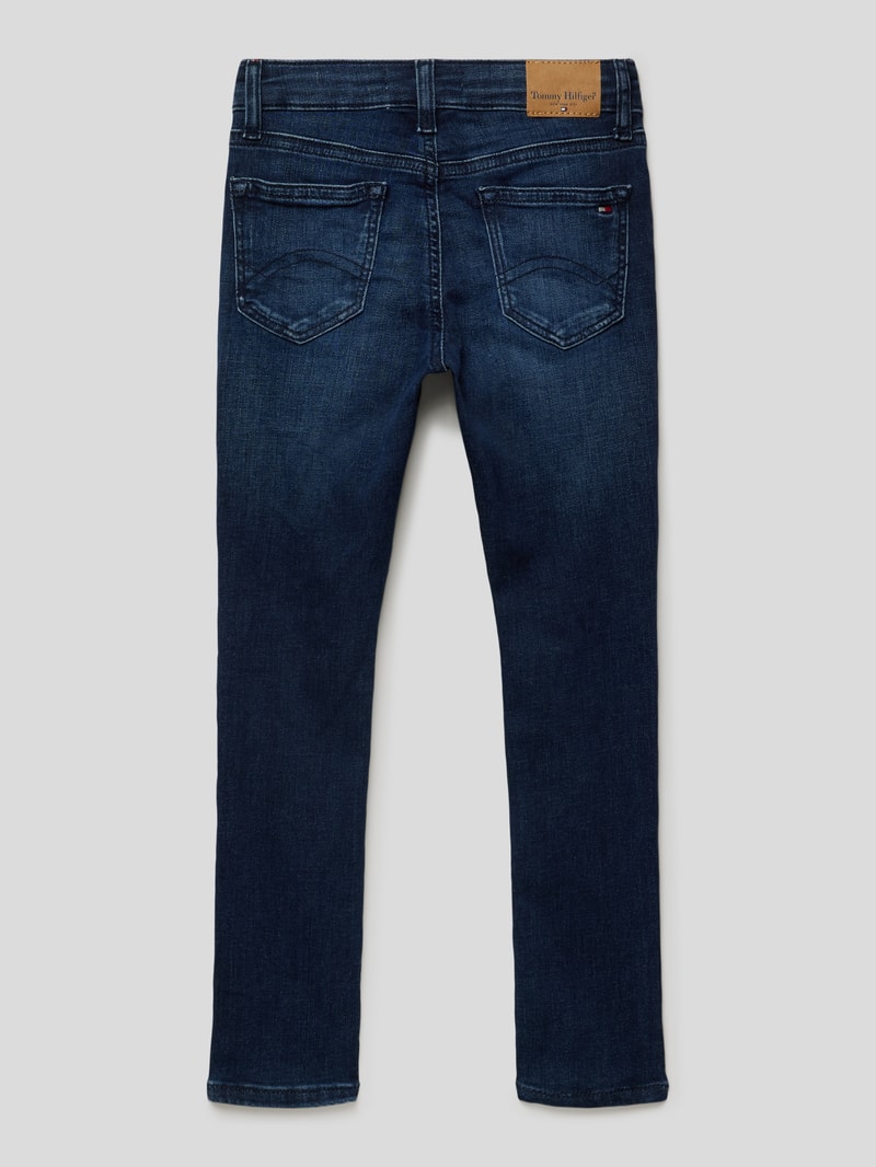 Jeans mit Label-Patch Modell 'NORA' in dunkelblau