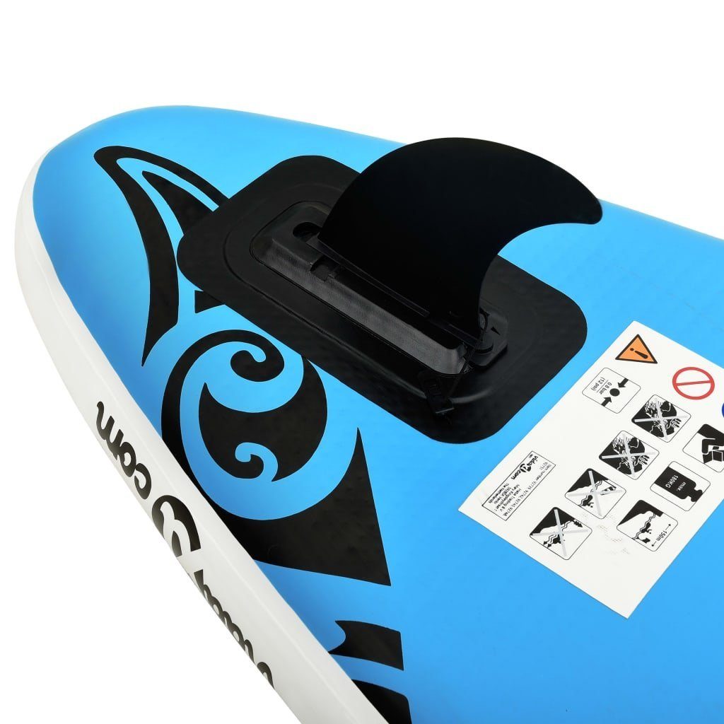 vidaXL Schlauchboot Aufblasbares Stand Up Paddle Board Set 366x76x15 cm Blau