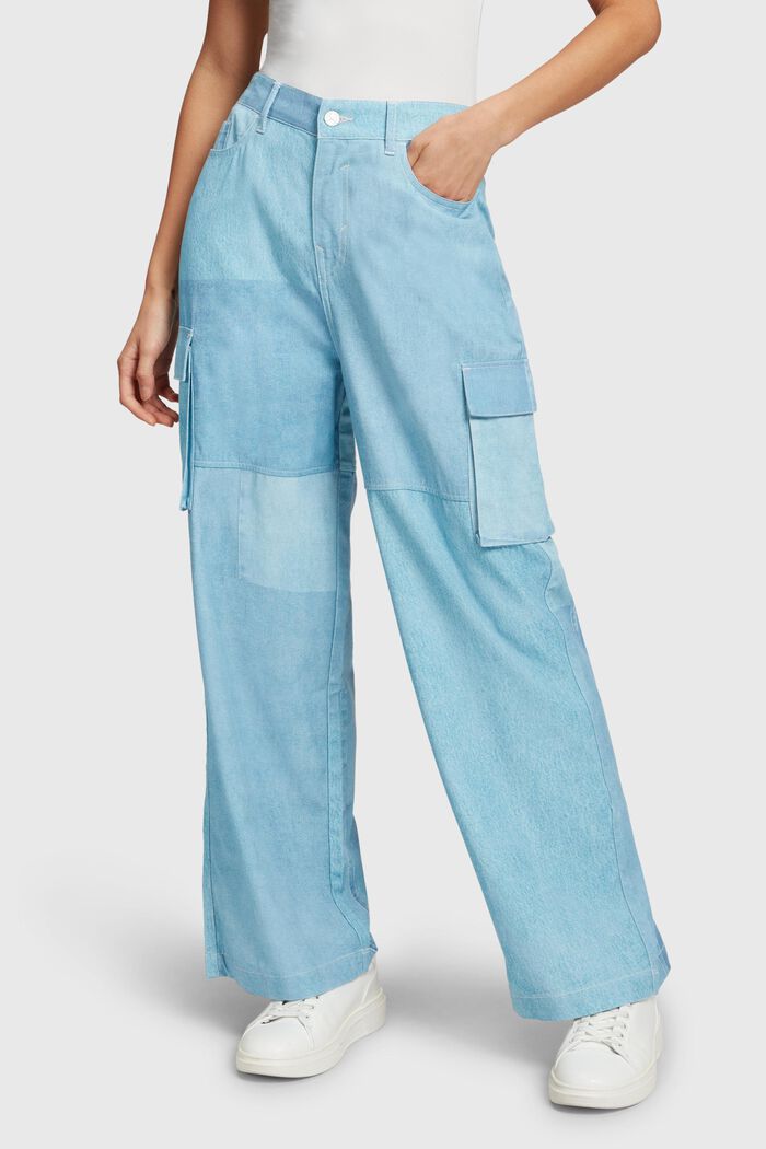 Cargohose im Patchwork-Style mit hohem Bund
