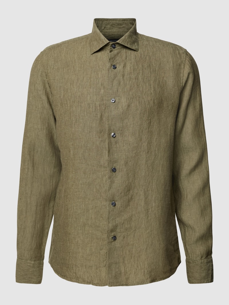 Regular Fit Freizeithemd mit Kentkragen Modell 'marc' in khaki