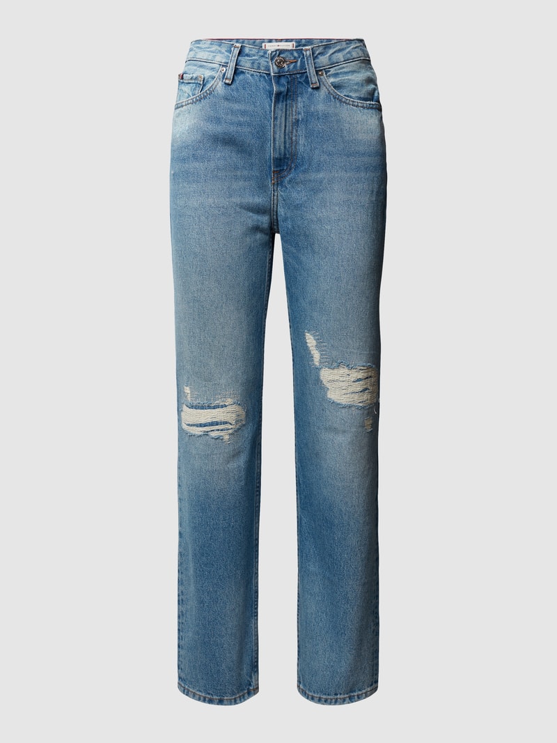Straight Fit Jeans im Used-Look Modell 'New Classic Straight' in jeans