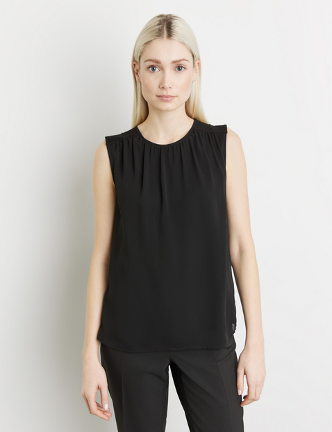 Blusentop mit Chiffon-Layer