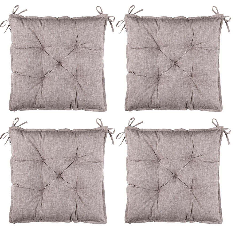 Casaria Detex® Sitzkissen 4er-Set Creme meliert 40x40x8cm