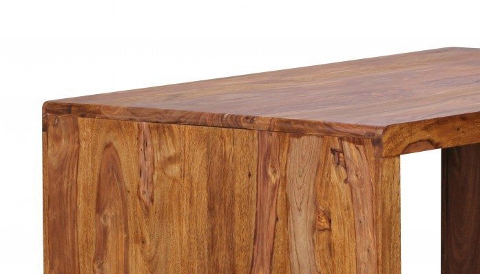 Wohnling Design Natur Sheesham Massivholz Schreibtisch 140 x 80 x 76 cm