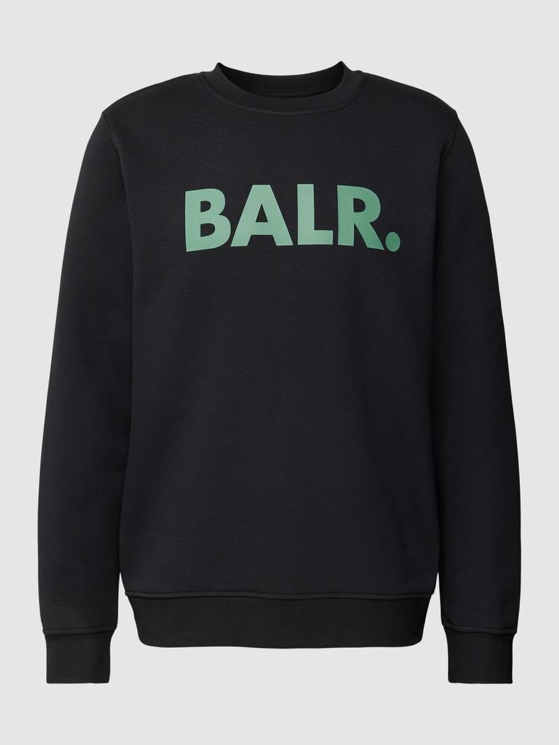 Sweatshirt mit Label-Print Modell 'Crewneck' in schwarz