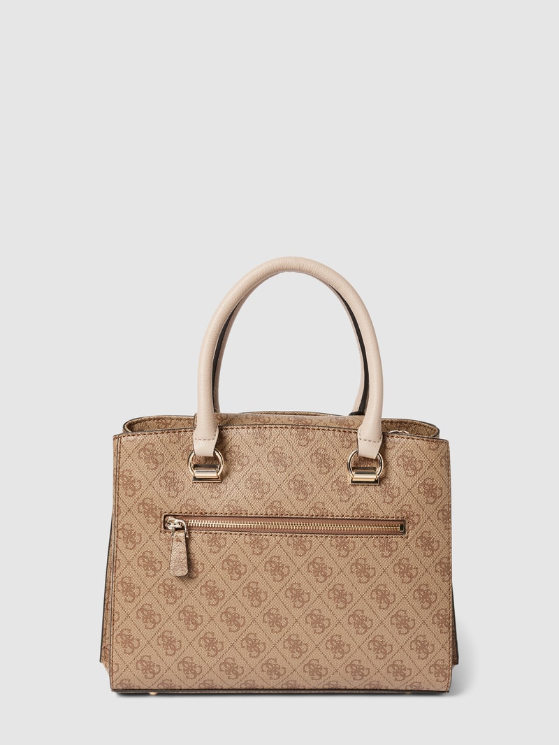 Satchel Bag mit Allover-Logo Modell 'NOELLE' in beige