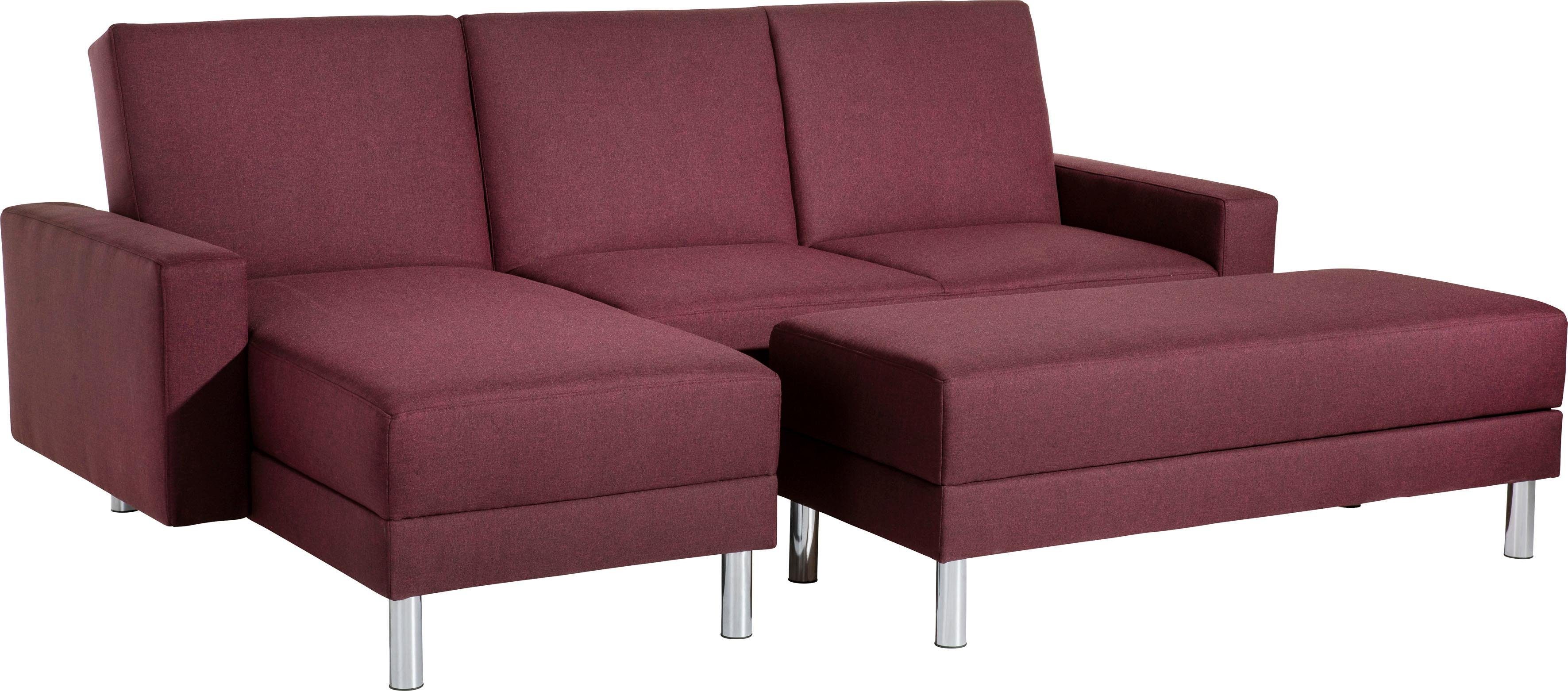 Max Winzer® Schlafsofa Just Fresh, mit Rückenverstellung, inklusive Stauraumhocker