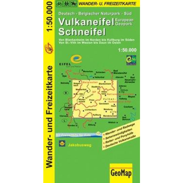 VULKANEIFEL SCHNEIFEL WANDER- UND FREIZEITKARTE 1:50.000 - Wanderkarte