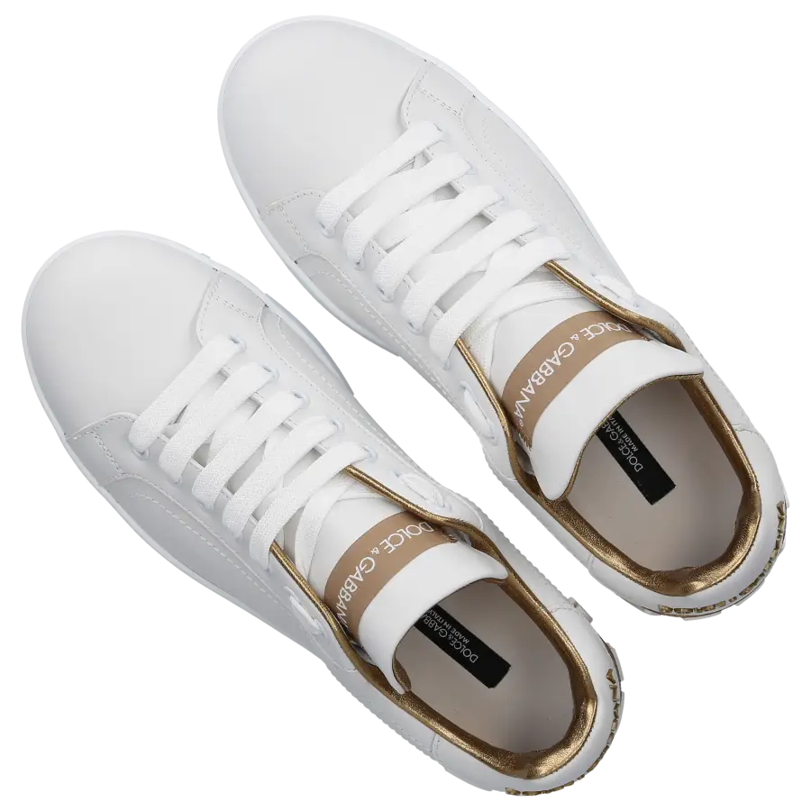 Dolce & Gabbana - Sneaker low PORTOFINO Kalbsleder - weiß