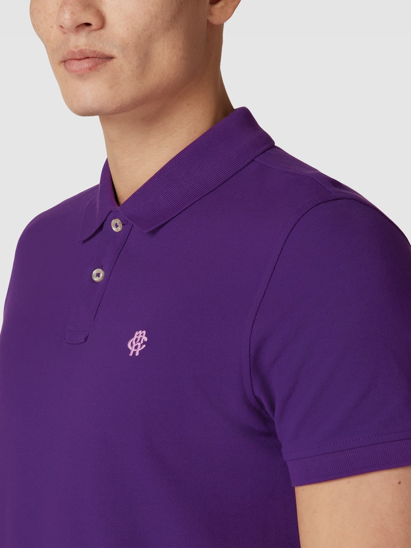 Poloshirt mit Logo-Stitching in purple