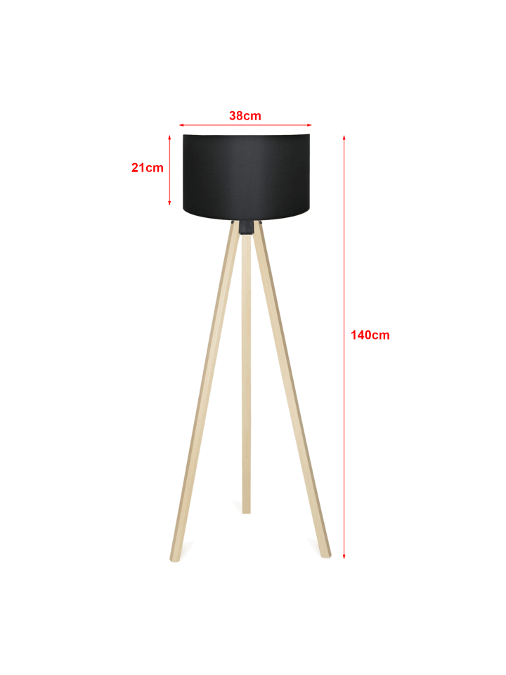 lux.pro Stehleuchte Newport in Schwarz (H)140cm (D)38cm günstig kaufen onesize