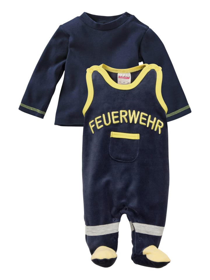 Schnizler Strampler-Set Nicki Feuerwehr in Marine günstig kaufen