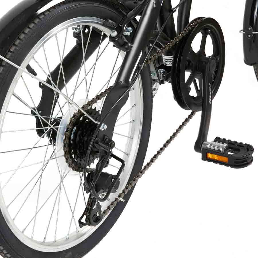 Wayscral Klapprad "Takeway 100 Noir", 20" Zoll, Klapprad in schwarz mit Stahlrahmen, 6-Gang Schaltung und batteriebetriebe LED-Beleuchtung - ATU