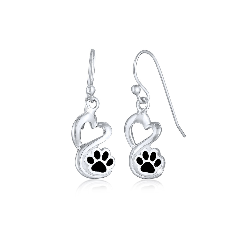 Nenalina Nenalina Boucles d'Oreilles Boucle d'oreille dame coeur de patte avec émail raffi Boucles d'oreilles