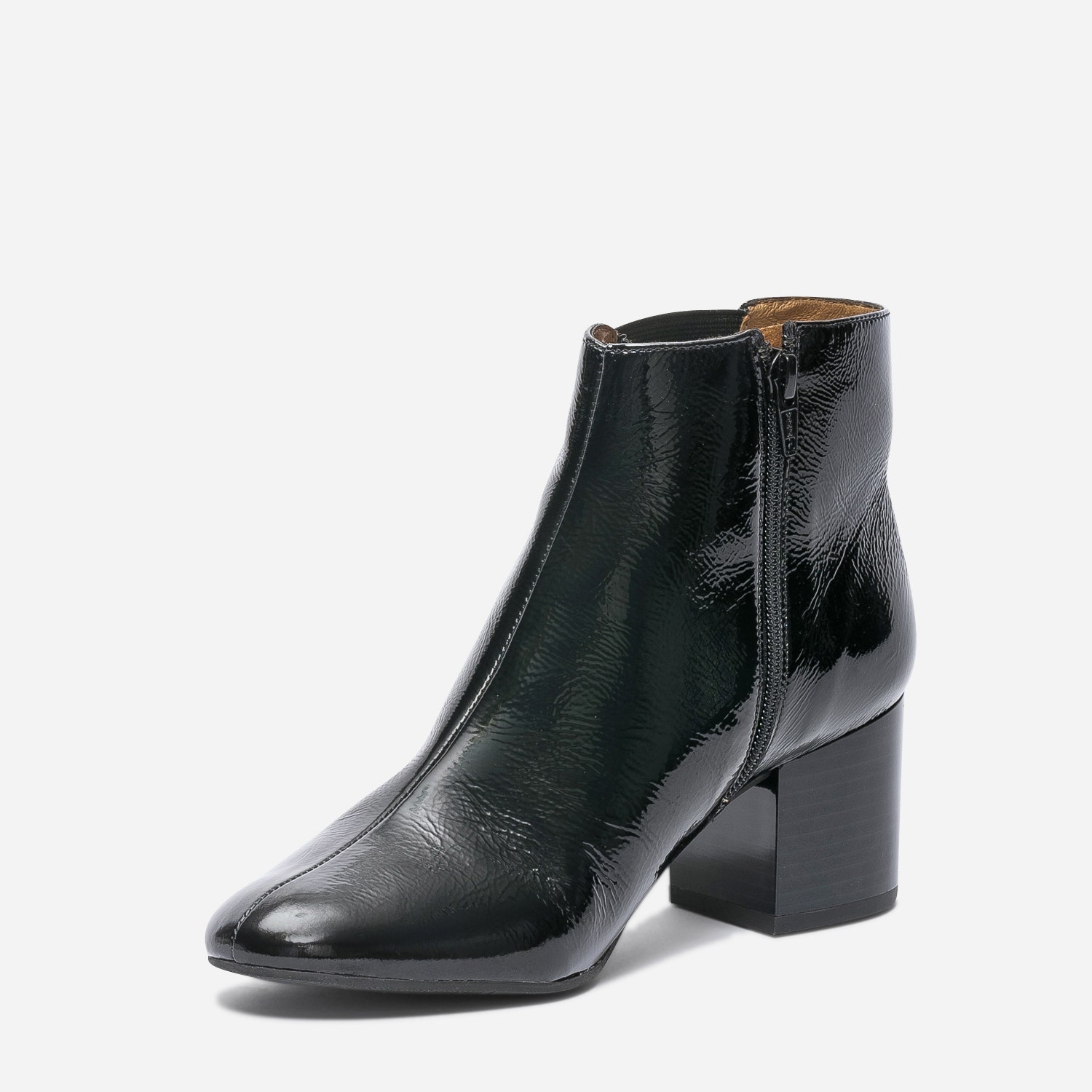 Chelsea boots ERAM FLEX noir en cuir verni
